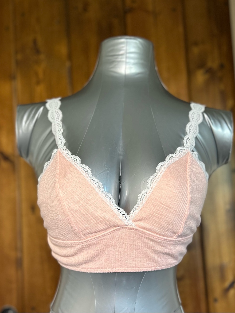 Victoria's Secret Pink Bralette with White Lace Trim